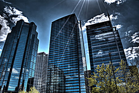 Calgary, město, Kanada, mrakodrap, Alberta, Centrum města, Panorama