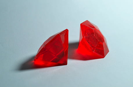 钻石, 红色, 玩具, 两个, 设计, 美丽, 白色背景
