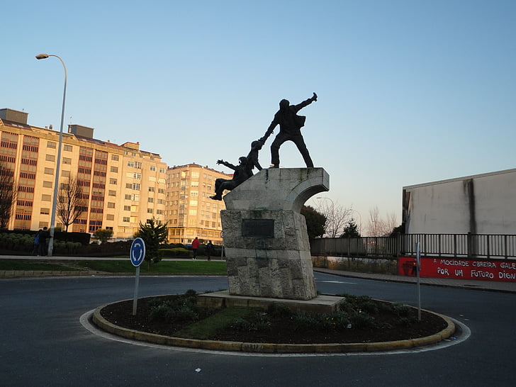statue, skulptur, jern, Bronze, rundkørsel, Plaza