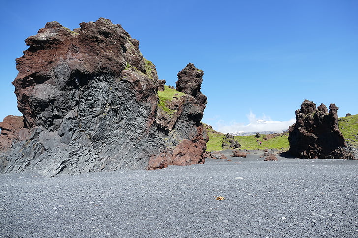 Islândia, paisagem, natureza, água, mar, Atlântico, rocha
