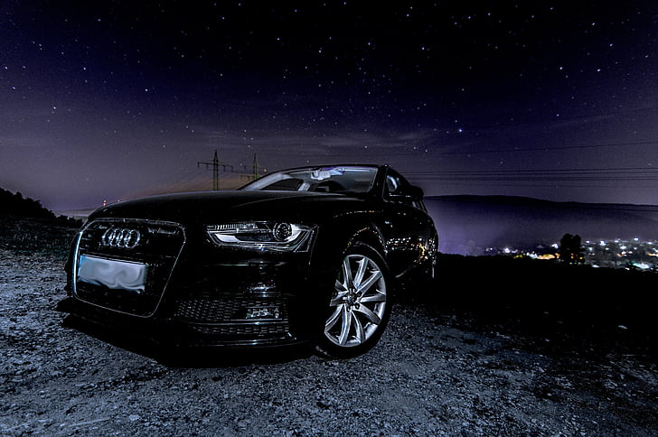 Audi, A4, estrella, l'aire lliure, natura, fosc, auto