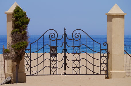 italy, sardinia, dunes, fence, goal, sea, water