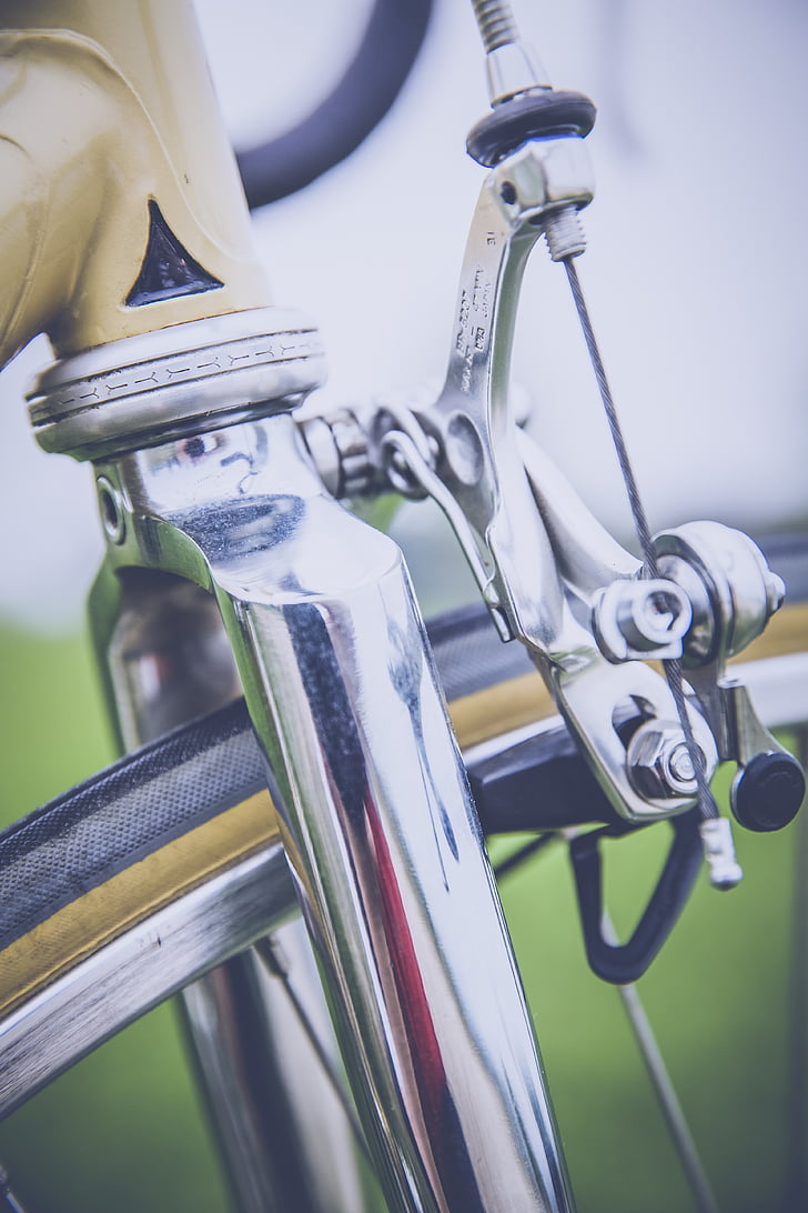 ποδήλατο, ποδήλατο, φρένο, χρώμιο, παλιάς χρονολογίας