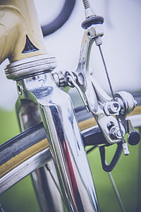 bicicleta, bicicleta, freno de, cromo, Vintage