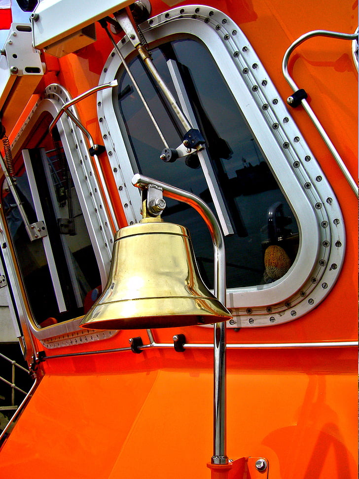 reddingsboot brass bell, reddingsboot, maritieme, reddingsboot, verzending, Bell, boot