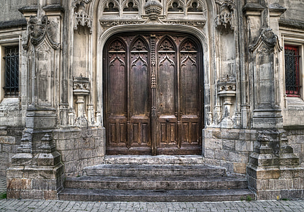 durys, bažnyčia, buvęs, HDR