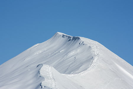 sníh, Hora, Zimní, krajina, obloha, pěší turistika, horolezectví