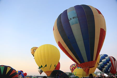 ballonger, festivalen, varm luft