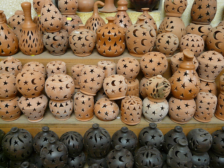 Lanterne, ceramica, ceramiche, fragile, materiale di terracotta, terracotta, Luna