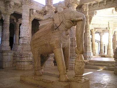 Indien, Temple, elefant, statue, marmor, arkitektur, berømte sted