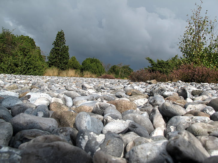 piedras, guijarro, cauce del río, paisaje, naturaleza, Rügen