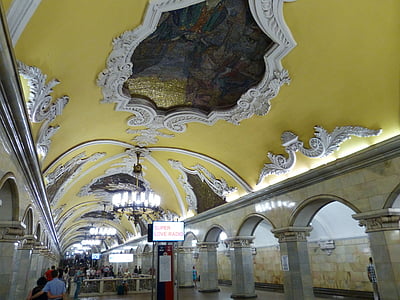 Maskva, Rusija, kapitalo, istoriškai, metro, metro, transporto