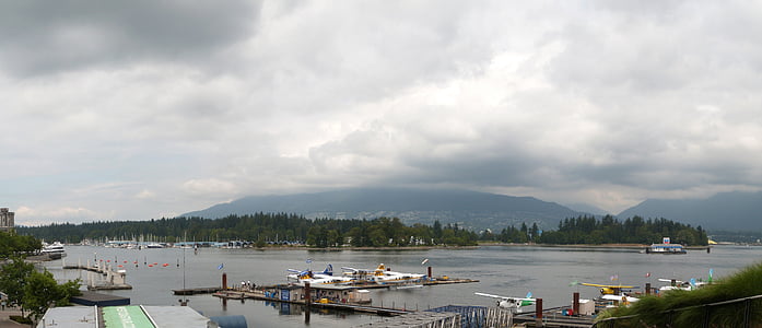 Park, panorámás, Stanley, nézet, hidroplán, Vancouver, brit columbia