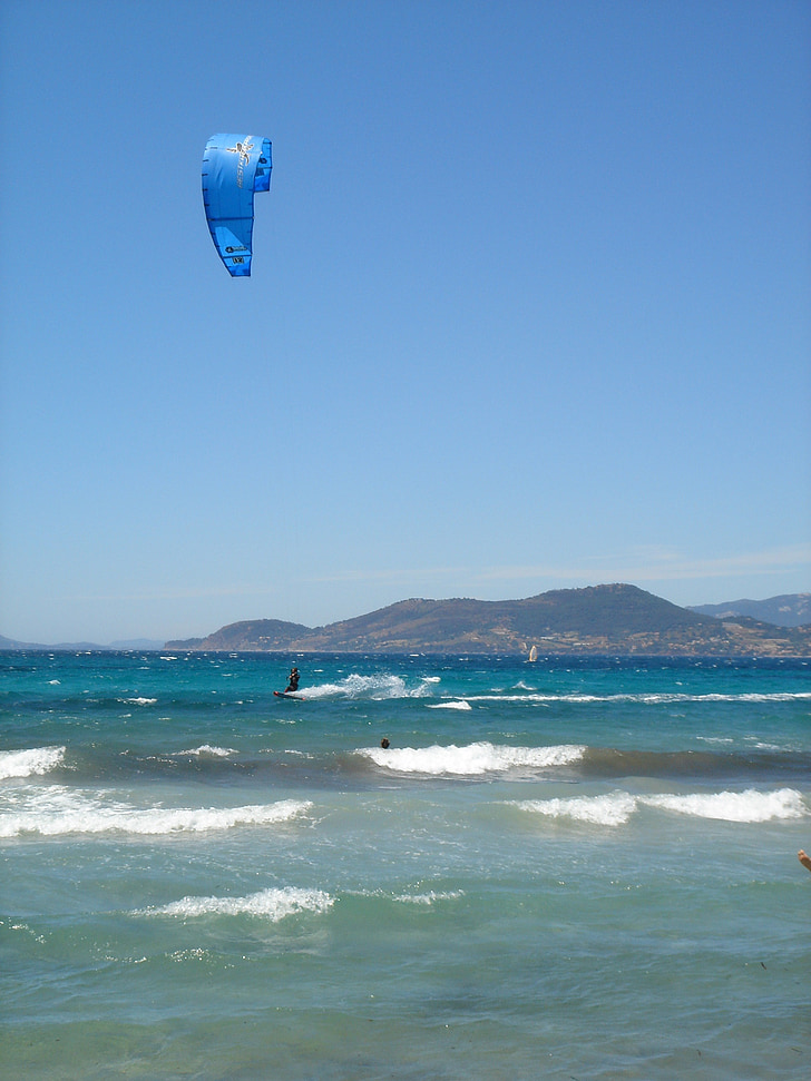 sea, kitesurfing, wave, water sports, summer, waves, mountains