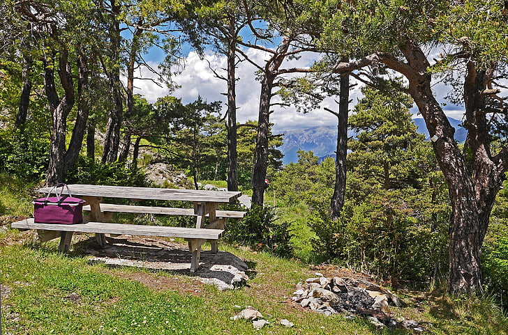 místo odpočinku, piknik, pěší turistika, vysoké hory, Nadmořská výška, přímořské Alpy, Jižní Francie