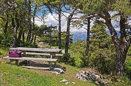 rastplats, picknick, vandring, höga berg, höjd, Maritima Alperna, södra Frankrike