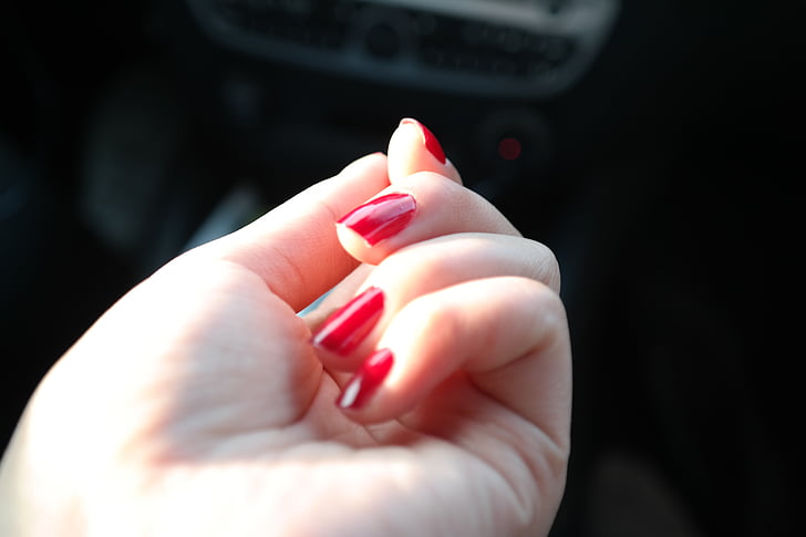 nail polish, nail varnish, fingernails, hand, red, fashion, woman