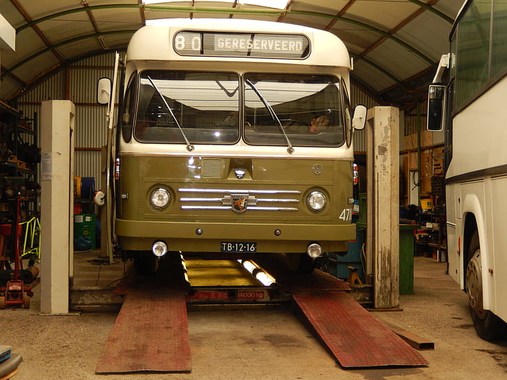 автобус, възстановен, музей ouwsterhaule, били автобус