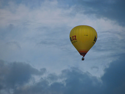 karstā gaisa balons, braukt, gaisa balons, debesis, mākoņi, skyscape, gaisa