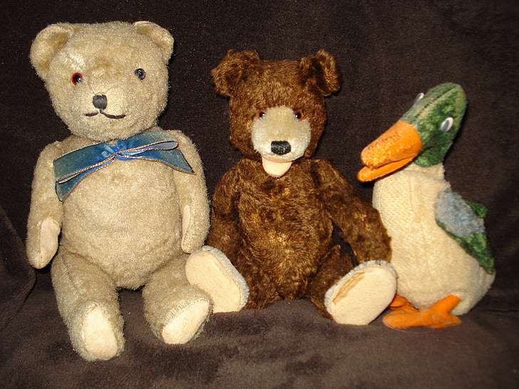 toys, teddy bear, plush, bear plush, old, bear