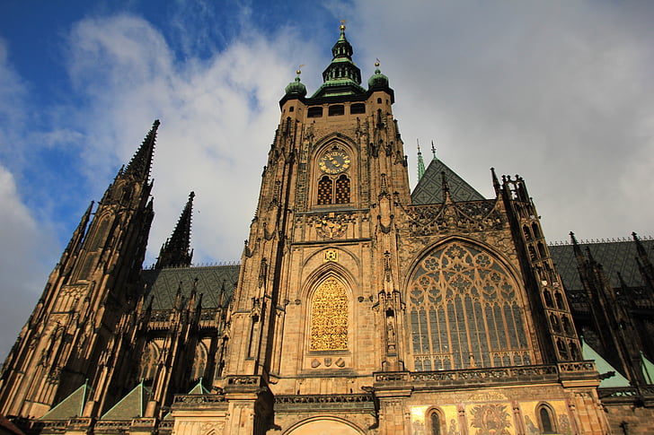 Praagse burcht, Praag, Tsjechisch, Kasteel, het platform, oude, Kathedraal