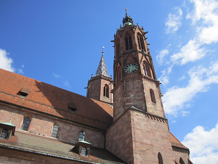nebo, cerkev, vere, zvonik, Nemčija, fiale, perspektive