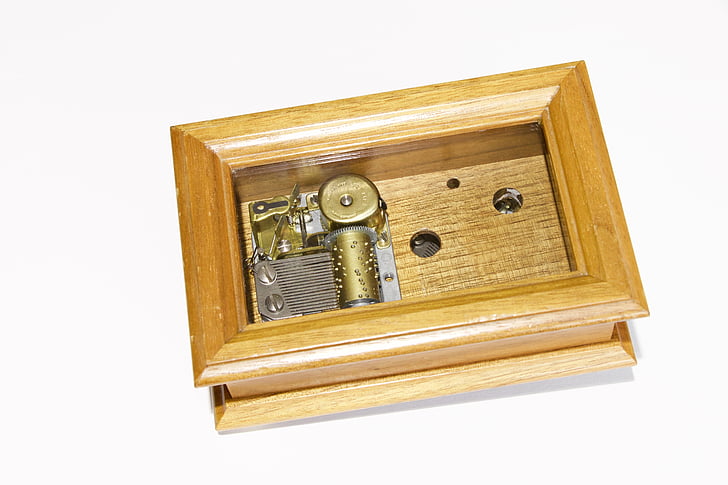 Technológia, mechanika, drevo, rakva, hudobný nástroj, Music box