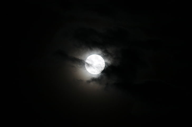 Lune, nuit, clair de lune, humeur, arrière-plan, en plein air, espace
