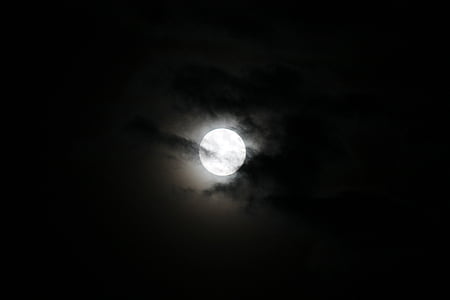 Луната, нощ, лунна светлина, настроение, фон, Открит, пространство