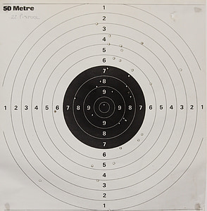 Target, skydning sport, skyde, skud, hits, i sort