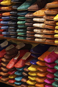 zapatos de cuero, zapatillas, Fez, Marruecos