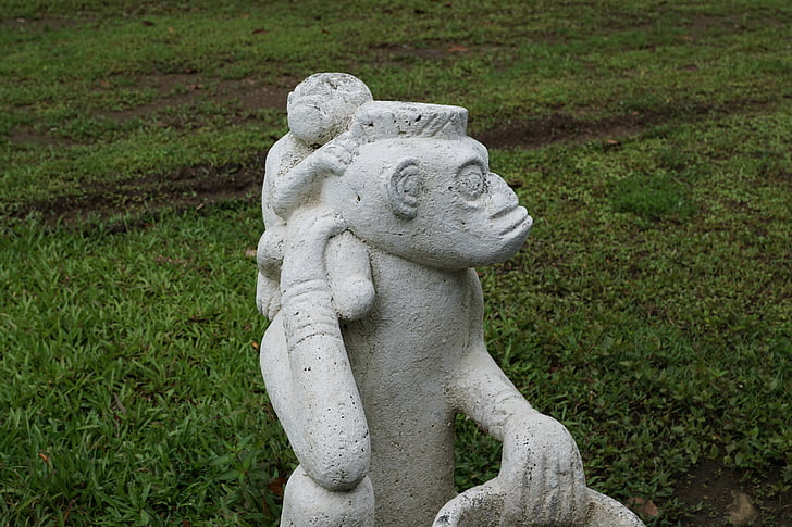 costa rica, figure, stone, sculpture, panama, monkey, white
