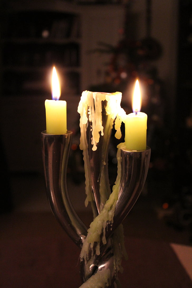 žvakė, liepsna, Nocturne, šiltas, vaškas, žalia, naktį