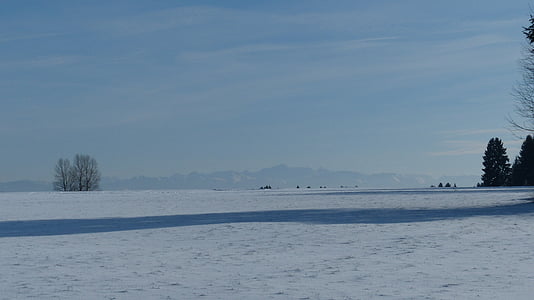 Allgäu, l'hivern, neu, sol, panoràmica, muntanyes, Zugspitze