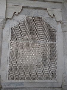 treliça, mármore branco, pedra, janela, arquitetura, forte de Agra, Agra