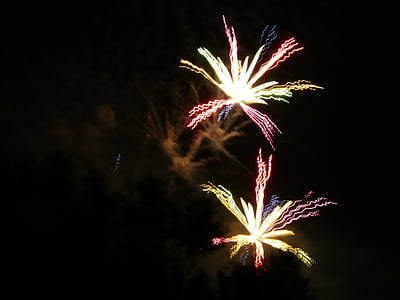 fireworks, rocket, color, night, sylvester, explosion, lights