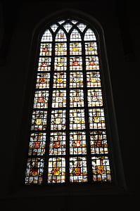 l'església, fe, finestra de l'església, vidre, vitralls, text, gràfics