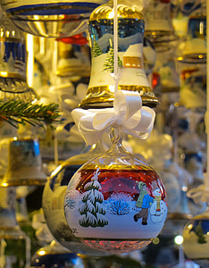bola de cristal, Navidad, mercado de Navidad, bude de Navidad, adorno de Navidad, arte en vidrio