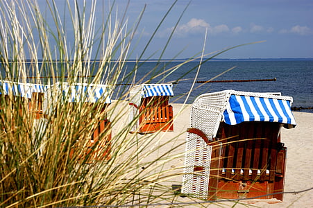 Beach, strand szék, Rügen, Balti-tenger