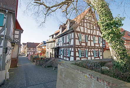 Oberursel, Hesse, Almanya, eski şehir, Truss, fachwerkhaus, Kilise