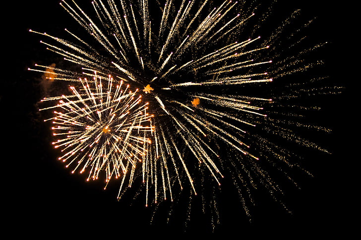 fireworks, pyrotechnics, explode, night, celebration, firework display, exploding