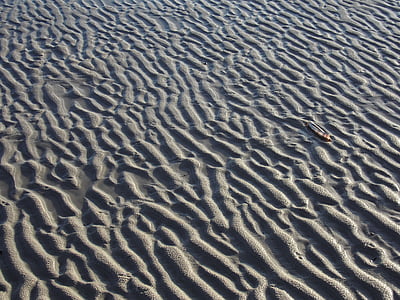 amrum, kniepsand, ลดลง, รูปแบบคลื่น, ทราย, ทะเล