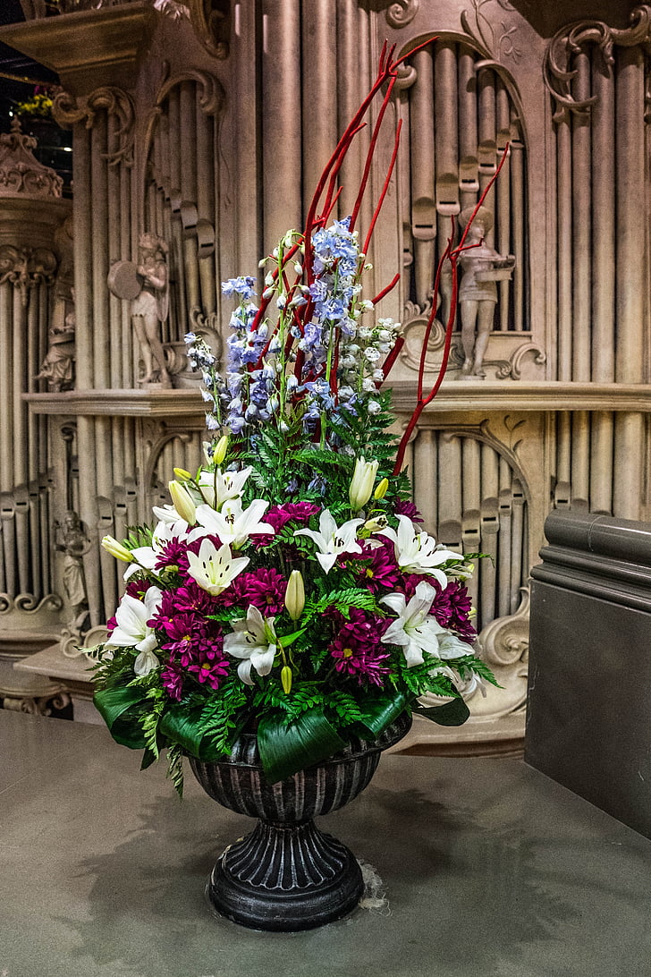 bouquet of flowers, posy, flowers, arrangement, church, decoration, flower