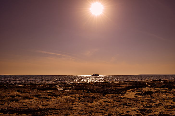 човен, море, НД, після обіду, Природа, сонячне світло, тіні