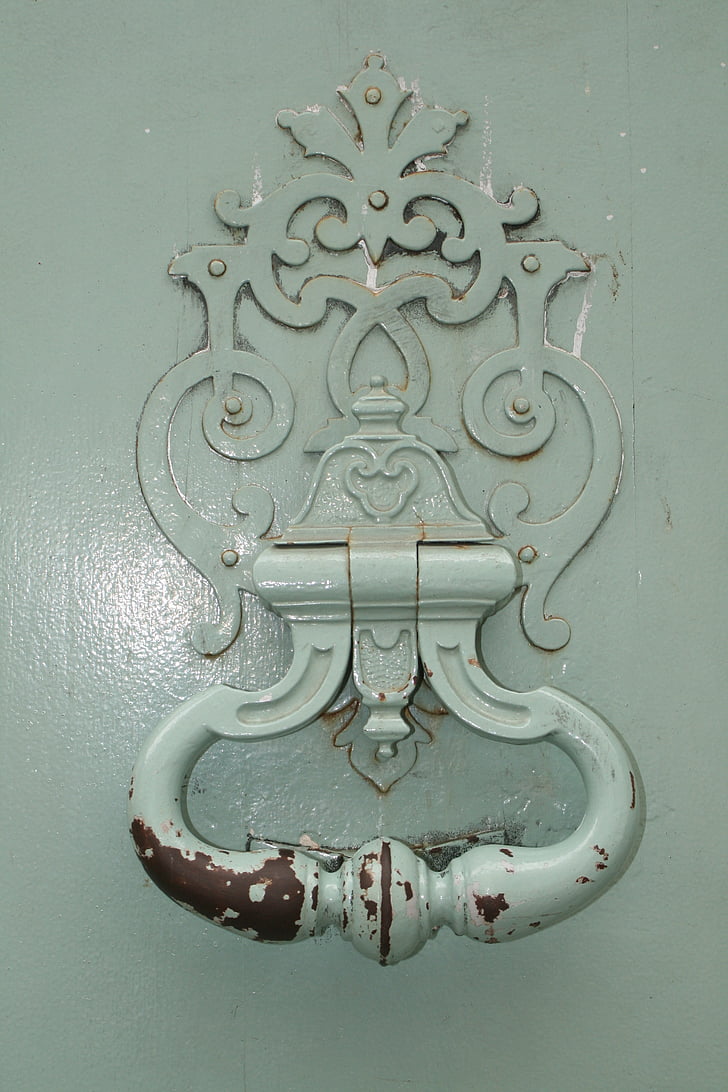 Door knocker, gamla, Vintage, metall, Antik