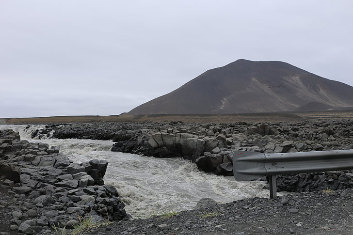 野生の川, 山, 石, 荒野, アイスランド, 風景, 国立公園