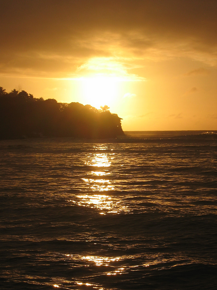 puesta de sol, mar, agua, sol, romántica, Romance, abendstimmung