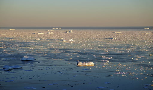 Grenlande, mer de glaciāli, Ziemeļu polārais loks, ledus, aisbergu