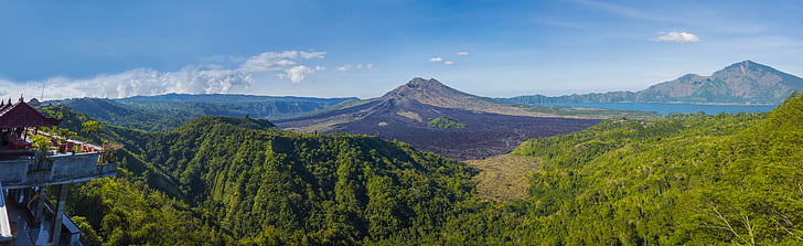 Bali, Gamta, kalnų, tvenkinys, vulkanas, atogrąžų, Indonezija