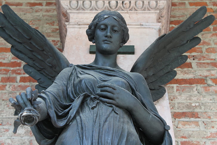 Angel, steg, statue, give, kirkegård, gamle, Southern cemetery